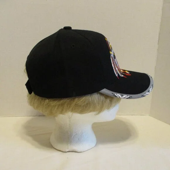 Eagle Feathers NEW Vintage 1997 Big Bear Black White Embroidered Snapback Hat - Picture 2 of 10